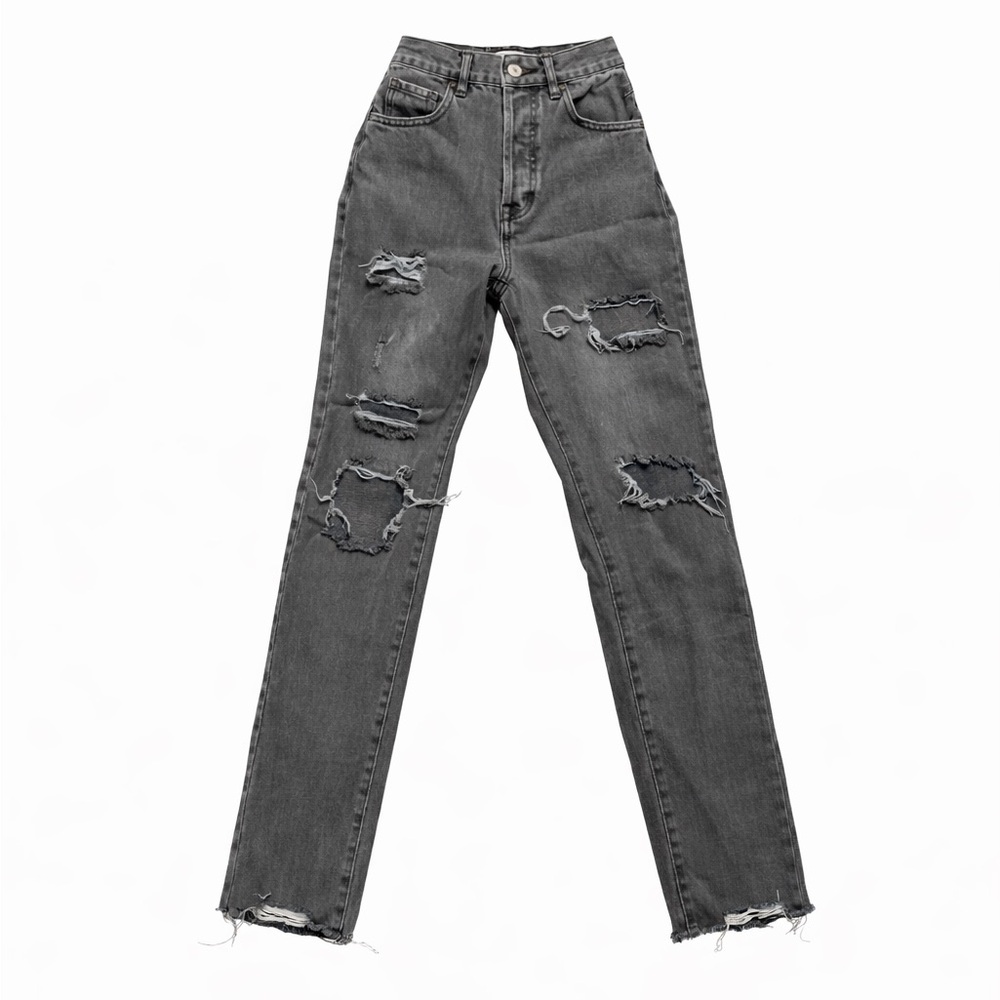 Pacsun Women’s High Rise Straight Leg Gray Distressed Jeans Size 23​​